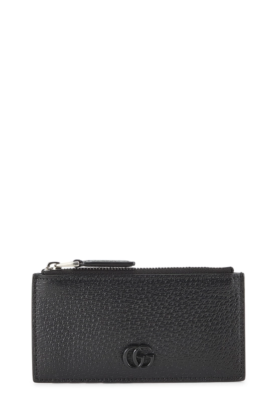 Black Leather GG Marmont Coin Purse, , large image number 0