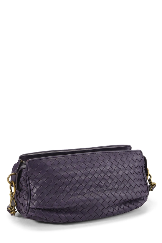 Purple Intrecciato Leather Crossbody Small, , large image number 1