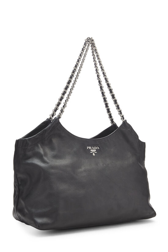 Black Calfskin Chain Handle Tote, , large image number 2