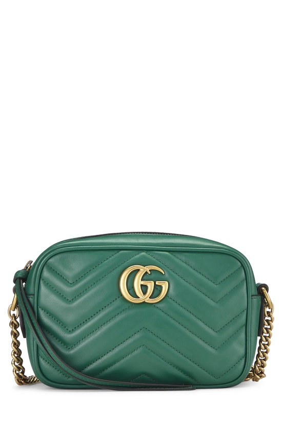 Green Leather GG Marmont Crossbody Mini, , large image number 0