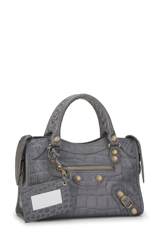 Grey Embossed Leather Classic City Mini, , large image number 1