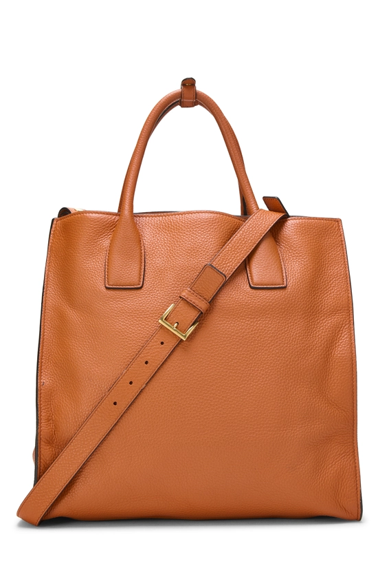 Orange Vitello Daino Convertible Handbag, , large image number 3