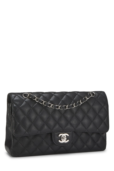 Chanel Black Quilted Caviar Classic Double Flap Medium — photo 2