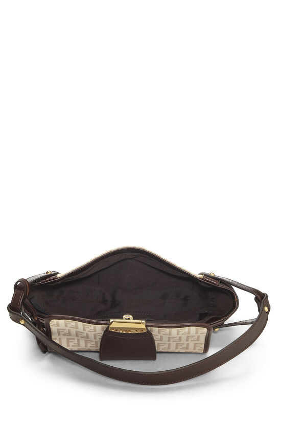 Brown Leather & Zucchino Canvas Compilation Shoulder Bag, , large image number 5
