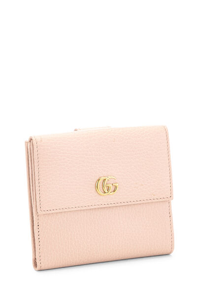 Pink Grained Leather GG French Flap Wallet , , large