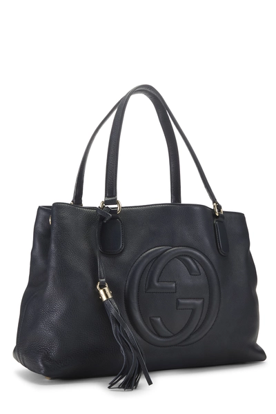 Gucci Navy Leather Soho Working Tote Large — photo 2