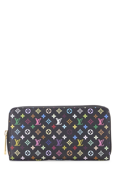 Takashi Murakami x Louis Vuitton Black Monogram Multicolore Zippy Continental