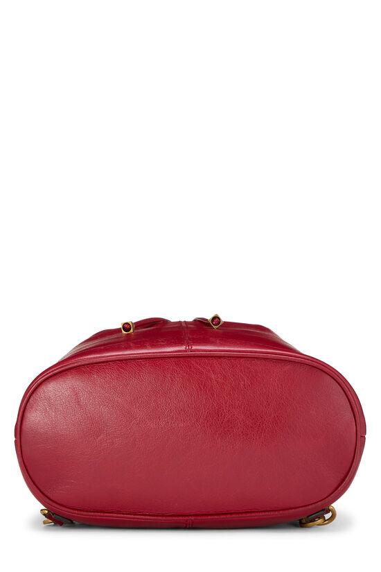 Red Leather Rebelle Bucket Backpack, , large image number 4