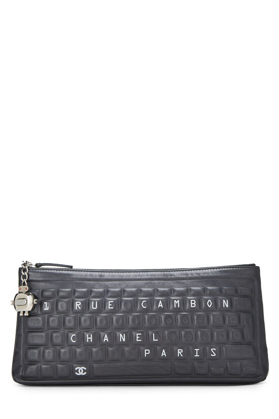 Black Calfskin Keyboard Clutch, , large image number 0