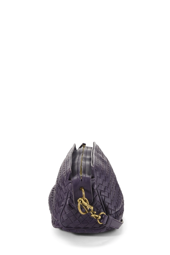 Purple Intrecciato Leather Crossbody Small, , large image number 2