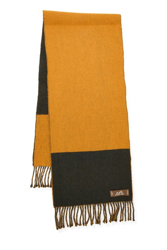 Grey & Orange Cashmere Bicolor Scarf, , large image number 0