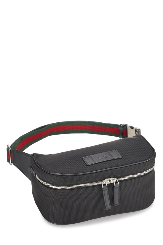 Black Techno Canvas Belt Bag, , large image number 1