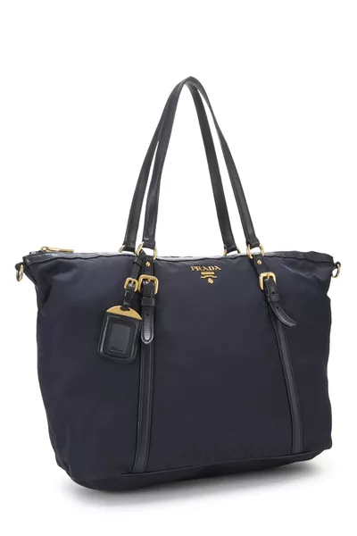 Navy Tessuto Nylon Convertible Tote, , large