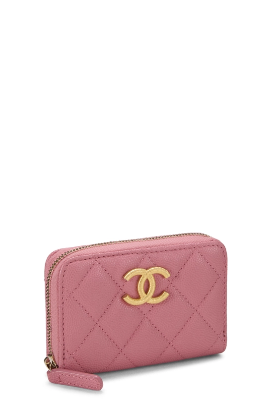 Pink Caviar Zip Around Coin Purse, , large image number 1