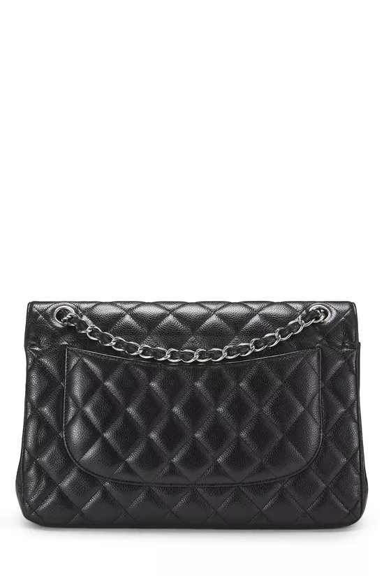 Black Quilted Caviar New Classic Double Flap Jumbo, , large image number 3