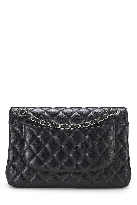 Black Quilted Caviar New Classic Double Flap Jumbo, , large image number 3