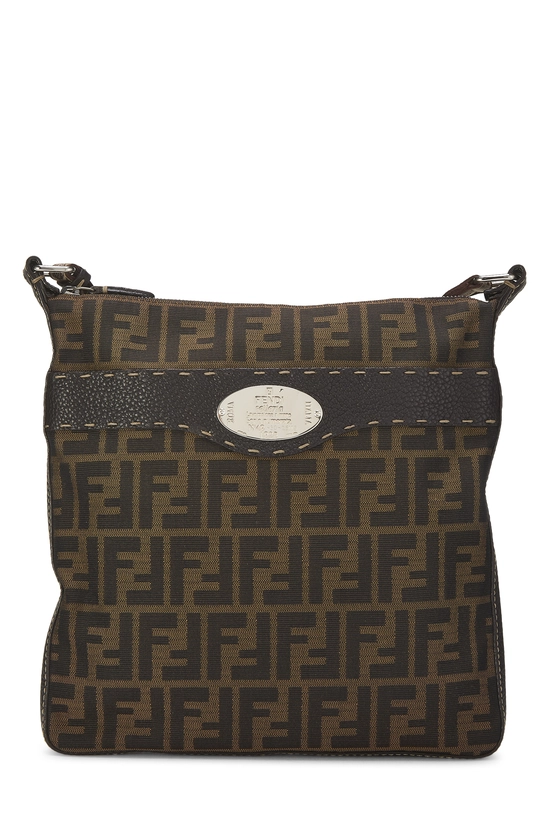 Brown Zucca Canvas Selleria Vertical Messenger Small, , large image number 0