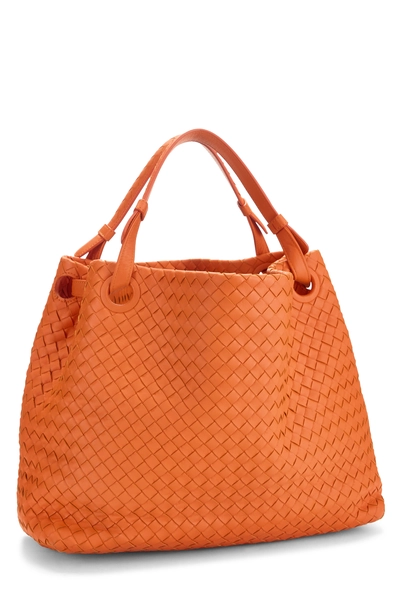 Orange Intrecciato Garda Tote Medium, , large