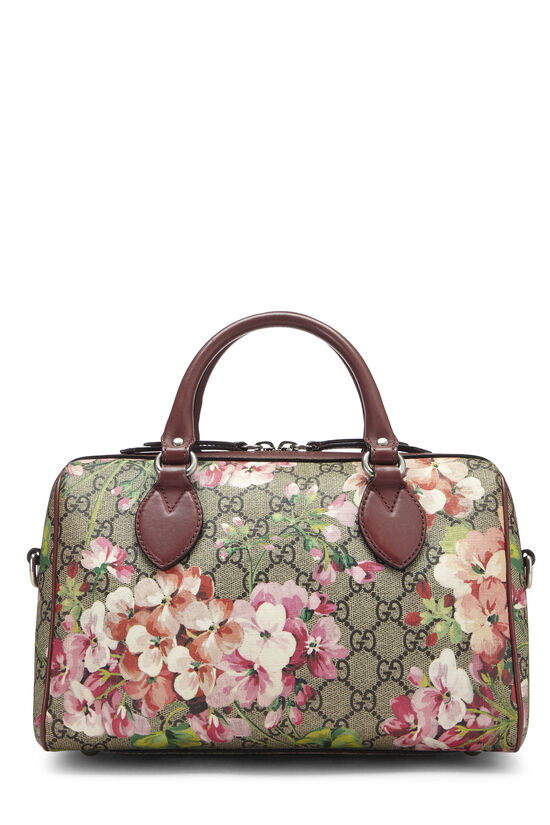 Pink GG Blooms Supreme Canvas Boston Bag Small, , large image number 1