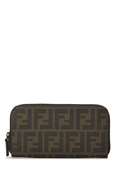 Brown Zucca Coated Canvas Zip Wallet