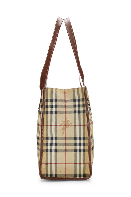 Brown Haymarket Check Coated Canvas Tote Large, , large image number 2