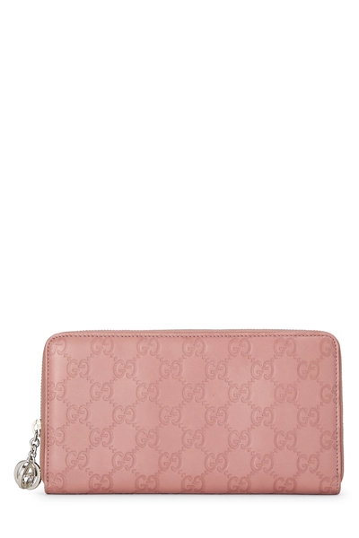 Pink Guccissima Continental Wallet