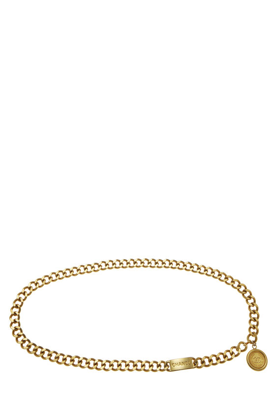 Gold 'CC' Medallion Chain Belt, , large image number 0