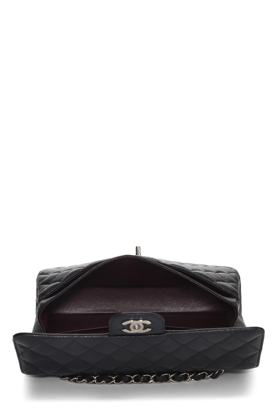Black Quilted Caviar Classic Double Flap Medium, , large image number 5
