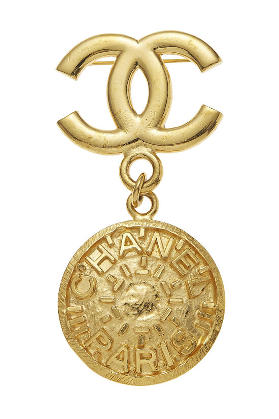 Gold 'CC' Dangle Pin, , large image number 0