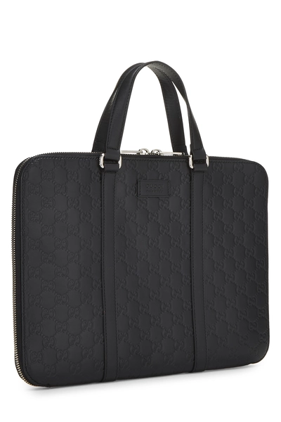Gucci Black Guccissima Signature Briefcase — photo 2
