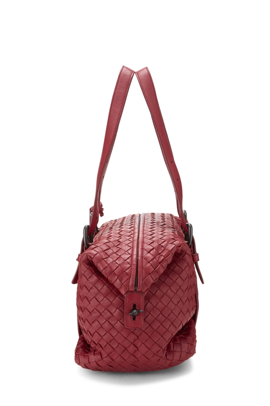 Red Intrecciato Leather Montaigne Handbag, , large image number 2