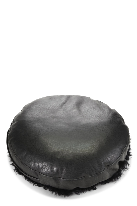 Black Leather Cemetery Cross Patch Cushion Small, , large image number 1