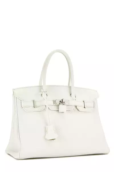 White Togo Birkin 30, , large