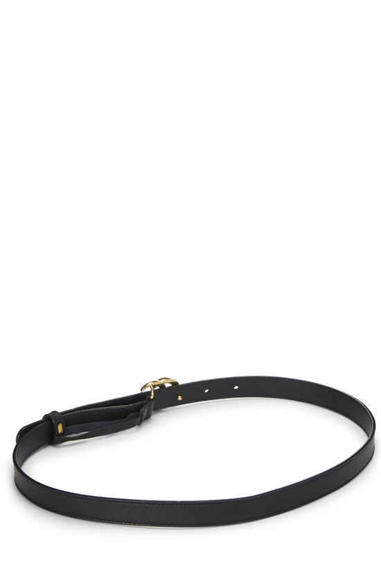 Black Leather GG Marmont Thin Belt, , large image number 2