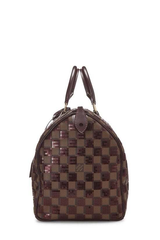 Red Damier Paillettes Speedy 30, , large image number 2
