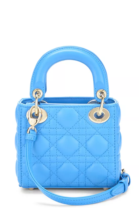 Blue Lambskin Lady Dior Micro, , large image number 3