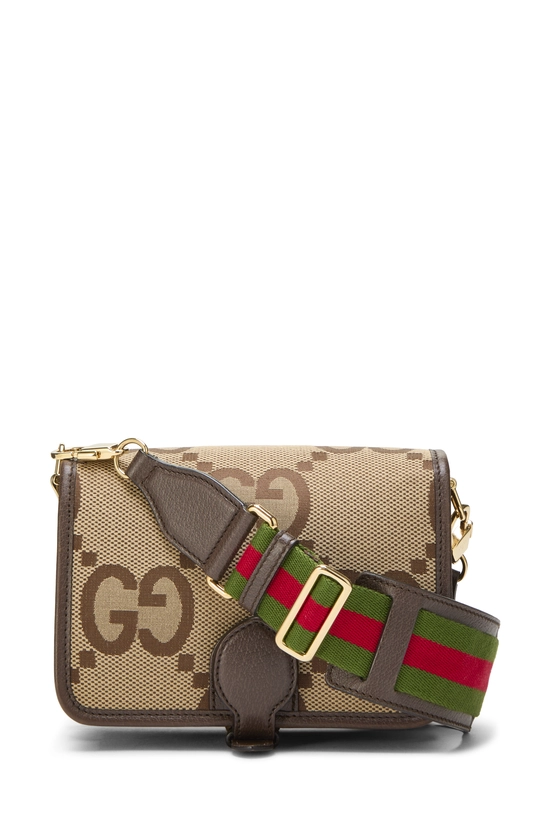 Brown Jumbo GG Canvas Shoulder Bag, , large image number 3