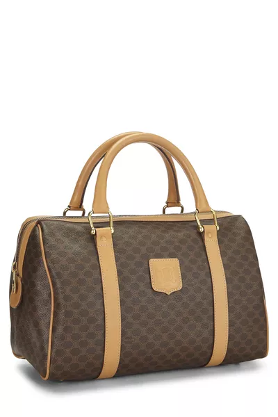 Brown Coated Canvas Macadam Handbag, , large