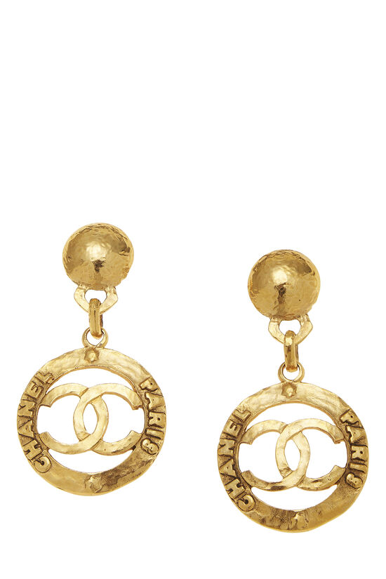 Gold 'CC' Dangle Earring, , large image number 0