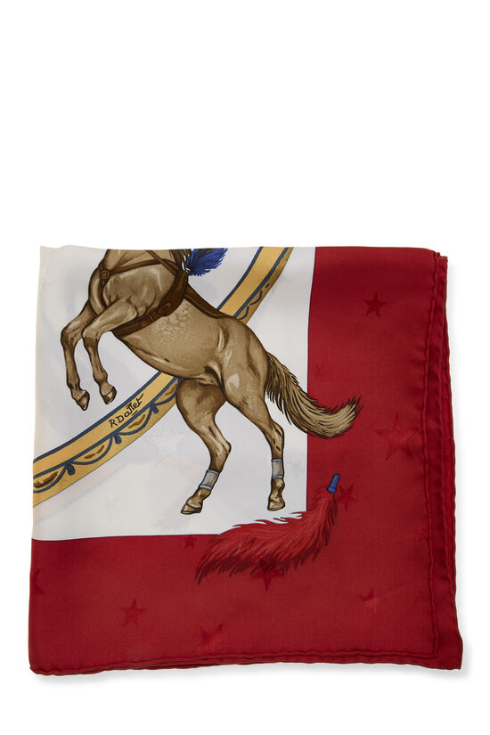 Red & Multicolor 'En Piste' Silk Scarf 90, , large image number 1