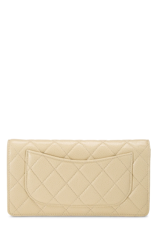 Beige Caviar Classic Long Flap Wallet, , large image number 2