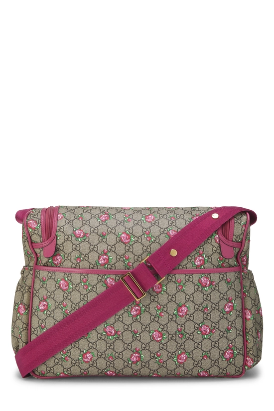 Pink Original GG Supreme Canvas Rosebud Diaper Bag, , large image number 3