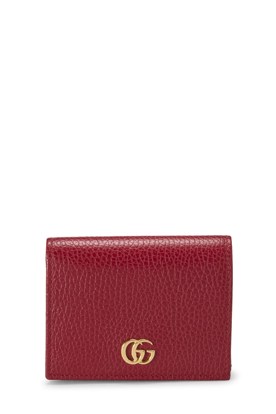 Red Leather GG Card Case, , large image number 0