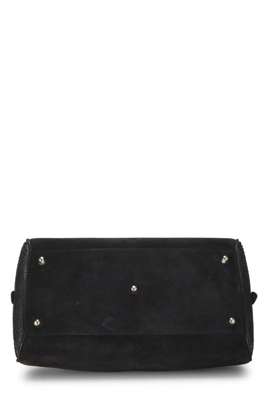 Black Suede Gambler Bowler Bag, , large image number 4