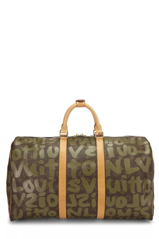 Stephen Sprouse x Louis Vuitton Green Monogram Graffiti Keepall 50, , large image number 3