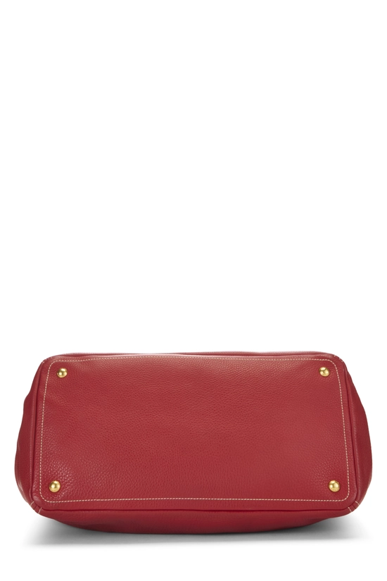 Red Vitello Daino Convertible Tote Small, , large image number 4