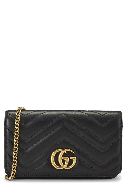 Black Leather GG Marmont Mini, , large image number 0