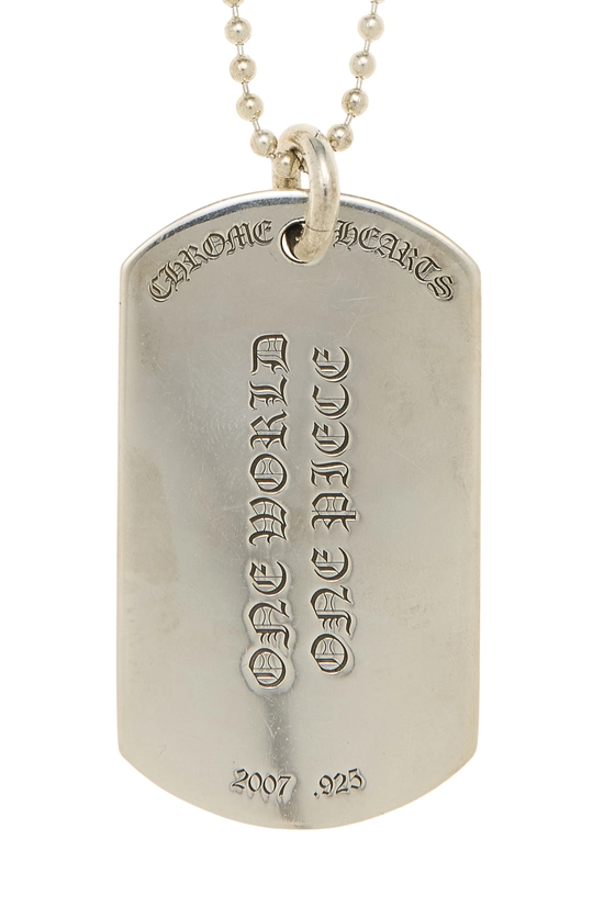 Sterling Silver One World One Piece Dog Tag Chain, , large image number 2