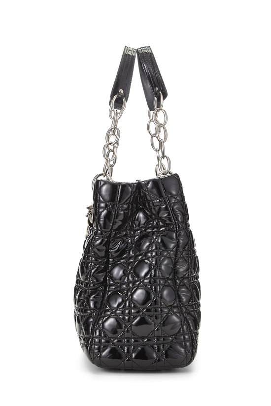 Black Patent Leather Soft Shopping Bag, , large image number 2