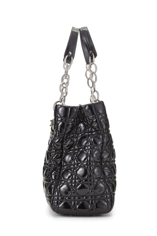 Black Patent Leather Soft Shopping Bag, , large image number 2